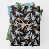 Witte Sneeuwpintak met kegel Inpakpapier Vel (In situ)