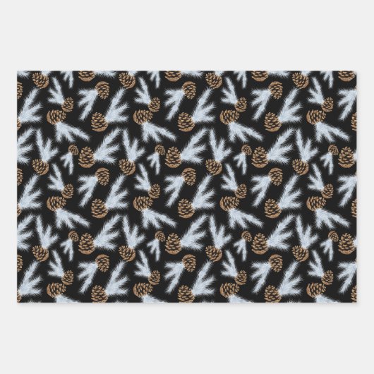 Witte Sneeuwpintak met kegel Inpakpapier Vel (Voorkant)