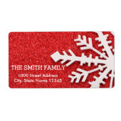 -witte sneeuwrode feestdag etiket (Voorkant)