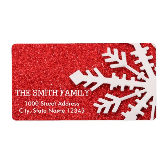 -witte sneeuwrode feestdag etiket (Voorkant)