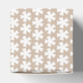 Witte sneeuwster, sneeuwvlokken, beige tan gift bedankdoosjes (Bovenkant)