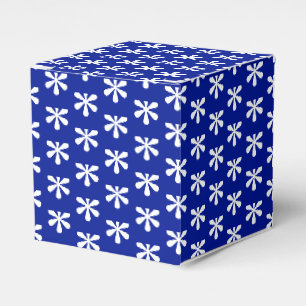 Witte sneeuwster, sneeuwvlokken, kobalt blauw bedankdoosjes