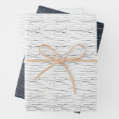 Witte sneeuwstorm, zeeblauw, turkooizen inpakpapier vel (In situ)