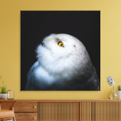 Witte Sneeuwuil in de Winter Canvas Afdruk (Insitu (Woonkamer))
