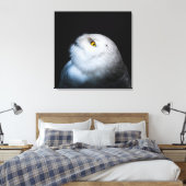 Witte Sneeuwuil in de Winter Canvas Afdruk (Insitu (Slaapkamer))