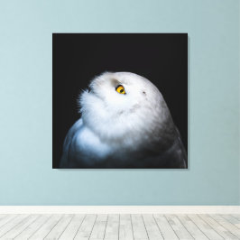 Witte Sneeuwuil in de Winter Canvas Afdruk