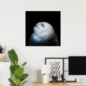 Witte Sneeuwuil in de Winter Poster (Thuiskantoor)