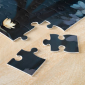 witte sneeuwuil met fonkeling, legpuzzel (Zijkant)
