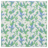 Witte sneeuwval op zacht blauw Floral Pattern Stof (Swatch)