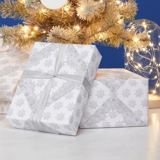 witte sneeuwvlok cadeaupapier (Feestdagen)