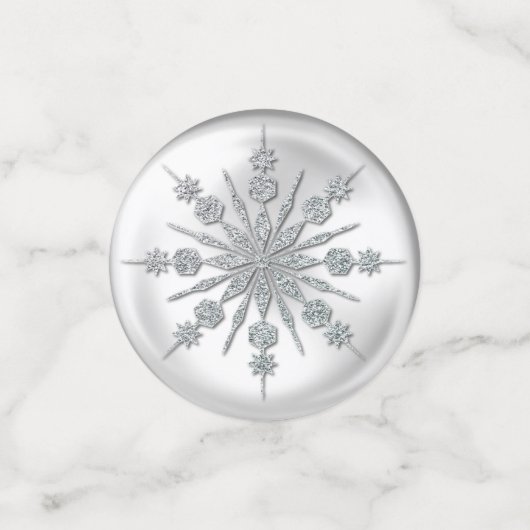 Witte sneeuwvlok Confetti (Kleine voorkant)