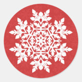 Witte Sneeuwvlok (Cranberry) Ronde Sticker (Voorkant)