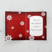 Witte Sneeuwvlok die Kerstkaart vouwen Feestdagen Kaart (Binnen)