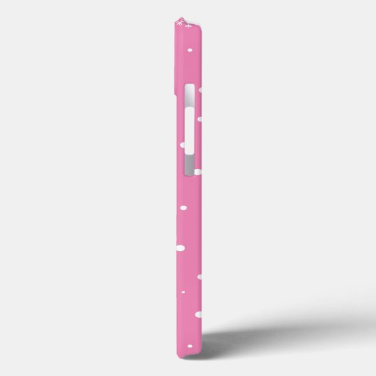 Witte sneeuwvlok en polka stippen in roze achtergr Case-Mate iPhone case (Achterkant / Links)