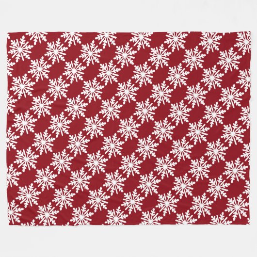 Witte sneeuwvlok fleece deken (Voorkant (Horizontaal))