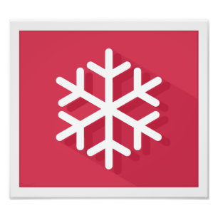 Witte Sneeuwvlok Foto Afdruk