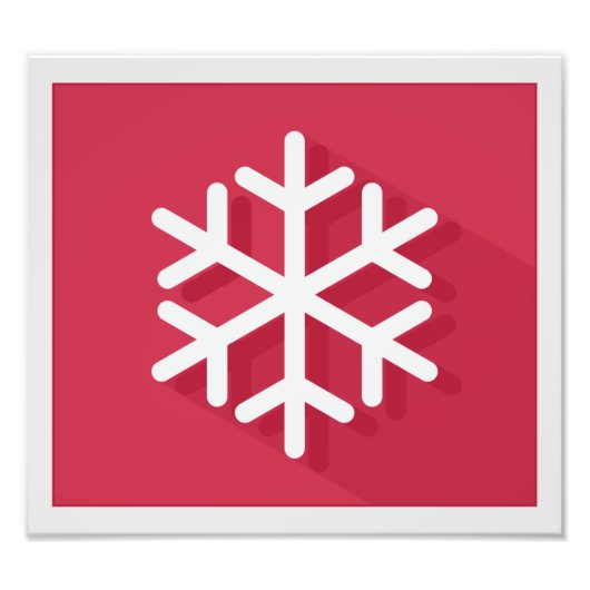 Witte Sneeuwvlok Foto Afdruk (Voorkant)