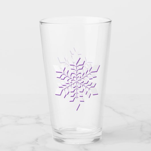 Witte sneeuwvlok-geschaduwd in rood-violet glas (Voorkant)