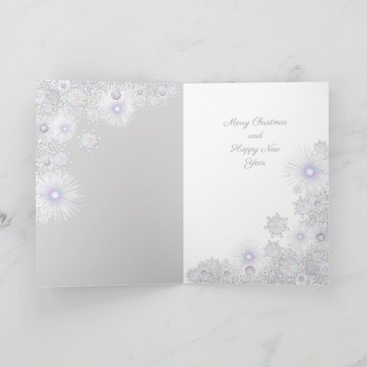 Witte sneeuwvlok kaart (Binnen)