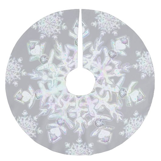 Witte sneeuwvlok kerstboom rok (Voorkant)