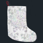 Witte sneeuwvlok kleine kerstsok<br><div class="desc">In de winter herfsten deze witte sneeuwvlokken op mijn denkbeeldige wereld. Ze hebben 7 takken,  zachte grijs / witte tinten en strass ingebed in. Voor iedereen die houdt van glinsterende witte en besneeuwde feestdagen.</div>