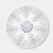 witte sneeuwvlok magneet (Voorkant)