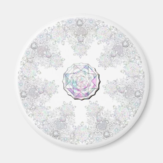 witte sneeuwvlok magneet (Voorkant)