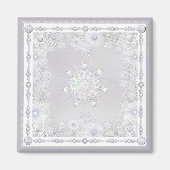 witte sneeuwvlok magneet (Voorkant)