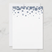 Witte Sneeuwvlok Marine Blauwe Winter Formele Huwe Kaart (Achterkant)