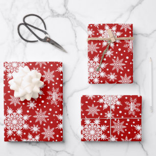 Witte Sneeuwvlok Naadloze Patroon Kerstmis Inpakpapier Vel