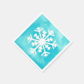 Witte sneeuwvlok op blauwe Waterverf achtergrond Servet (Hoek)