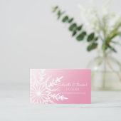 Witte sneeuwvlok op de website van het roze winter informatiekaartje (Staand voorkant)