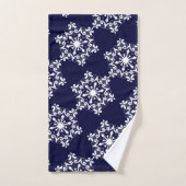 Witte sneeuwvlok op donkerblauw bad handdoek (Handdoek)