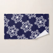 Witte sneeuwvlok op donkerblauw bad handdoek (Handdoek)