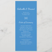 Witte sneeuwvlok op het blauwe winter bruiloftspro programmakaart (Achterkant)