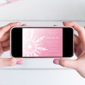 Witte sneeuwvlok op het Roze Vrijgezellenfeest Kaart