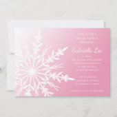 Witte sneeuwvlok op het Roze Vrijgezellenfeest Kaart (Voorkant)
