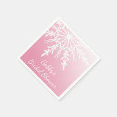 Witte sneeuwvlok op het Roze Vrijgezellenfeest Servet (Hoek)