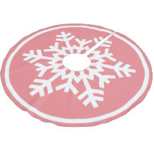 Witte Sneeuwvlok op Licht Blush Koraal Roze