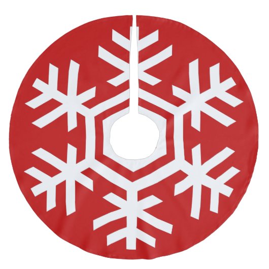 Witte sneeuwvlok op rode Kerstmis Kerstboom Rok (Voorkant)