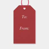 Witte sneeuwvlok op rood en zwart geplakt Label Cadeaulabel (Achterkant)