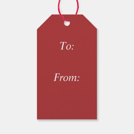 Witte sneeuwvlok op rood en zwart geplakt Label Cadeaulabel (Achterkant)