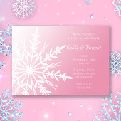 Witte sneeuwvlok op roze winterfeest kaart