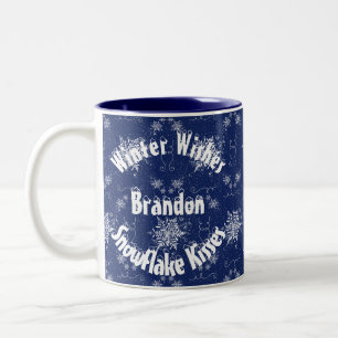 Witte sneeuwvlok op Traditional Blue Mok