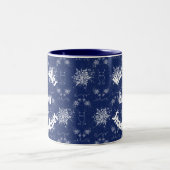 Witte sneeuwvlok op Traditional Blue Mok (Center)