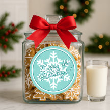 Witte Sneeuwvlok Op Turquoise Blauw Groen