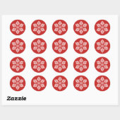 Witte sneeuwvlok op vakantie rood Kerst sticker (Vel)