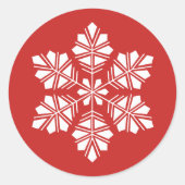 Witte sneeuwvlok op vakantie rood Kerst sticker (Voorkant)