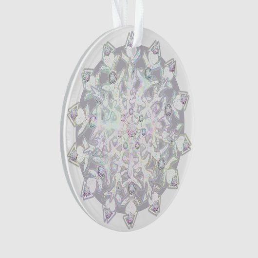 witte sneeuwvlok ornament (voorkant)