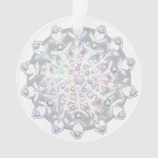 witte sneeuwvlok ornament (voorkant)